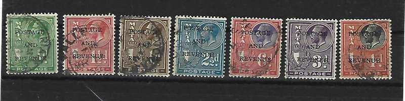 Malta- Overprints -Used hinged stamps