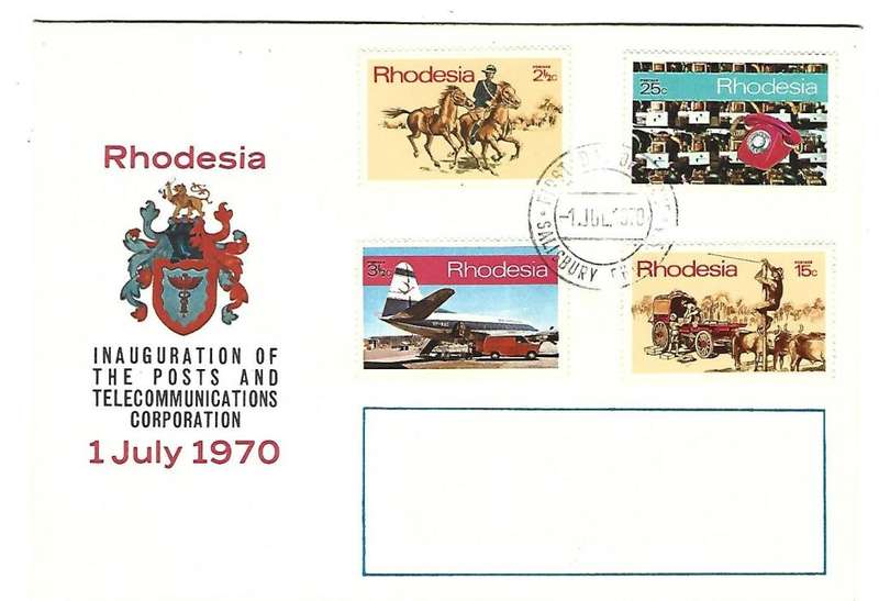 Rhodesia FDC - Inauguration of Post and Telecommunications Corporation