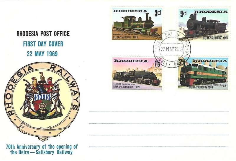 Rhodesia FDC - 70th Anniversary of Beira/Salisbury Railway Line