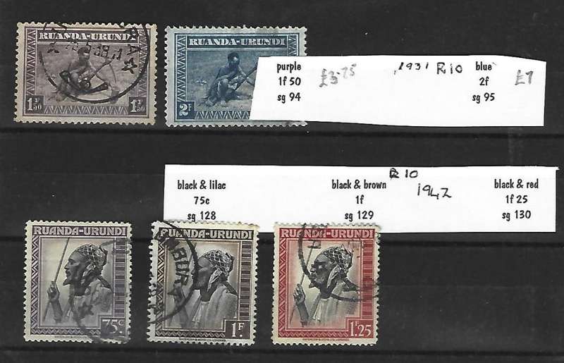 Ruanda Urundi - Set of used Stamps - As per scan
