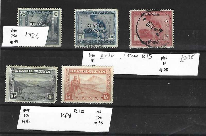 Ruanda Urundi - Set of used Stamps - As per scan