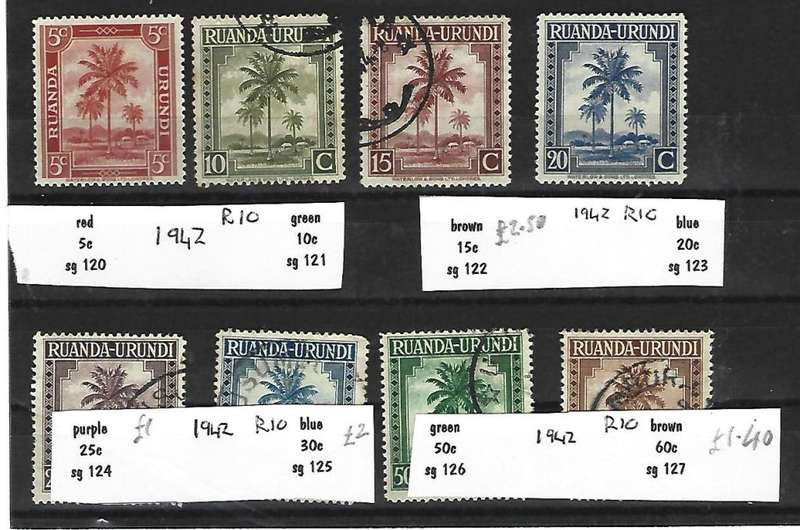 Ruanda Urundi - Set of used Stamps - As per scan