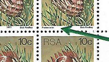 RSA SACC 427 - 10c Protea series- Variety- Missing "ata"