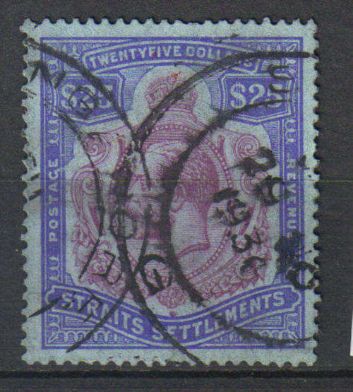 Straits Settlements- 25 pounds- SG 168- used