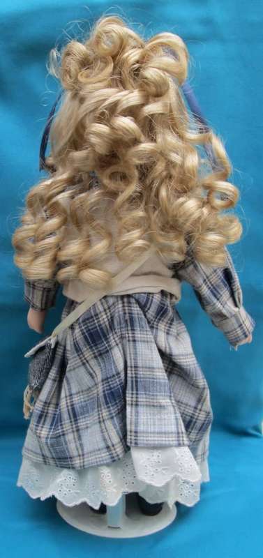 PORCELAIN DISPLAY DOLL WITH STAND