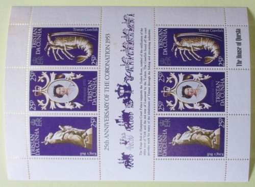 TRISTAN DA CUNHA - UNUSED MINIATURE SHEET - 25th ANNIVERSARY OF THE CORONATION 1953