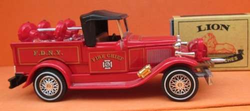 MATCHBOX - MODELS OF YESTERYEAR - FIRE ENGINE SERIES - 1930 FORD MODEL A BATTALION CHIEFS VEHICLE
