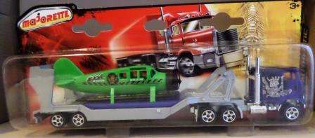 MAJORETTE - HAULER AND TRAILER WITH "INCA MISSION" SEA PLANE - AUTHENTIC SERIES - 1/87