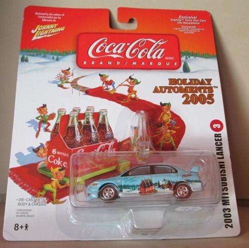 JOHNNY LIGHTNING HOLIDAY AUTOMENTS 2005 - 2003 MITSUBISHI LANCER COCA-COLA BRAND