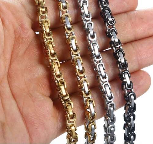 5mm Byzantine Stainless Steel Bracelet - Stainless steel colour