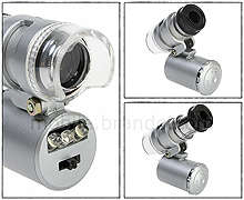 Mini 60X LED Light Jeweler Loupe Pocket Magnifying Magnifier Profi Microscope