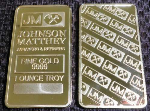 JOHNSON MATTHEY GOLD PLATED 1OZ BAR