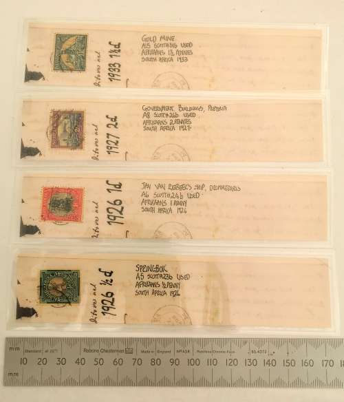 4 x Rare SA Stamp Bookmarks 1926-1933 (CLEARANCE)
