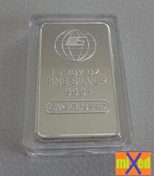 Engelhard 1 Troy oz .999 Fine Silver Bar - Replica