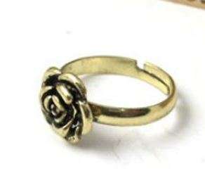 Retro Vintage Cute Alloy Rose Flower Ring