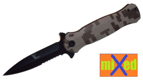 Camo Tactical Flick Knife Victory Cloud
