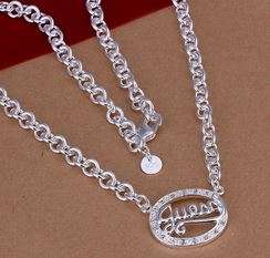 Silver Pendant with Chunky Chain