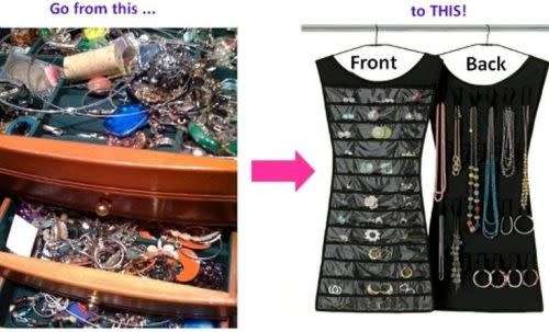LITTLE BLACK DRESS HANGING JEWELRY ORGANIZER