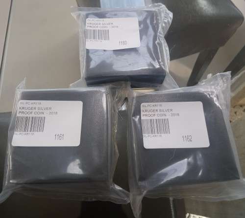 2018 Proof 1oz PURE SILVER KRUGERS ***3 x in sequence ** SEALED (BID PER KRUGER TO TAKE ALL)