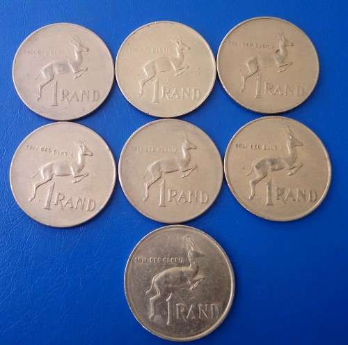 SOUTH AFRICAN R1 X 7 ALL DIFFERENT YEARS   (As per photo)