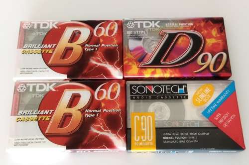 4x BLANK SEALED CASSETTE TAPE
