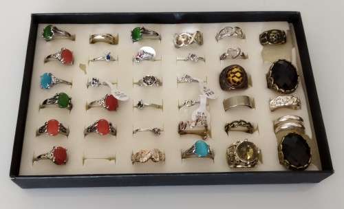 Box with 34 rings