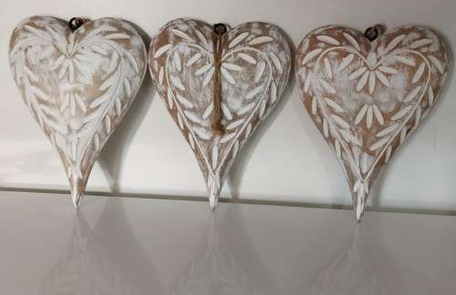 3 x Wooden Hearts