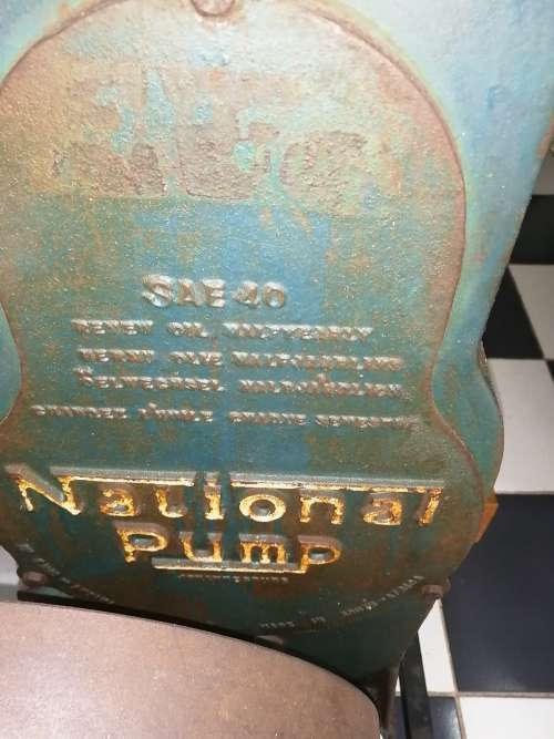 National pump power head complete with pump and display trolley