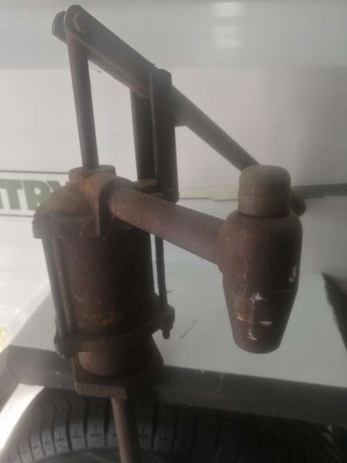 Very old diesel pump with a lot of patina