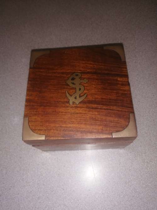 Compass in wooden box