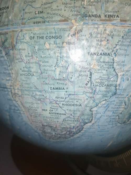 Earth globe on stand from the sixties