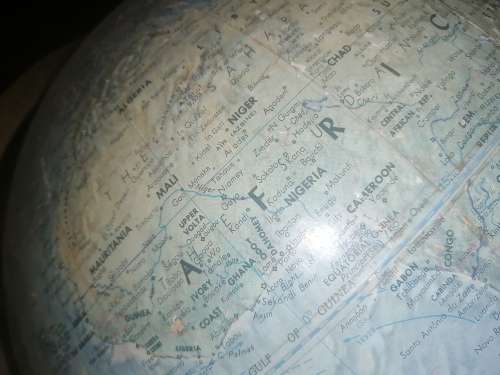Earth globe on stand from the sixties