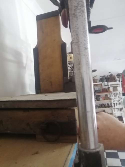 French made wooden and steel scale used in bakery, a real antique piece with lots of patina and in a