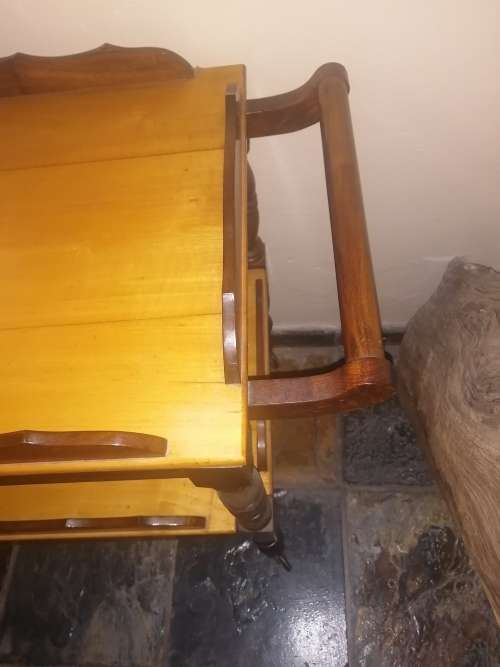 Yellow wood tea trolley