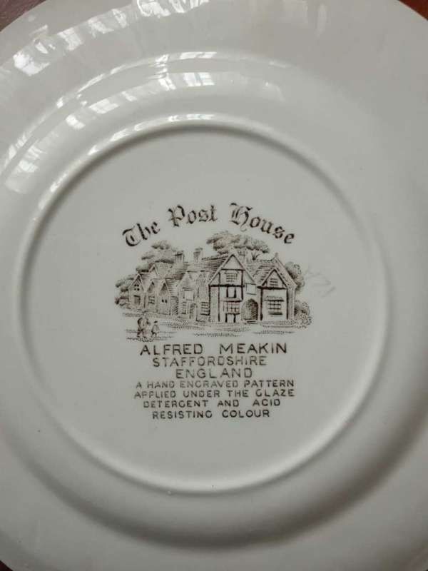 Rare Alfred Meakin The Post House Breakfast set Fine Bone China Vintage