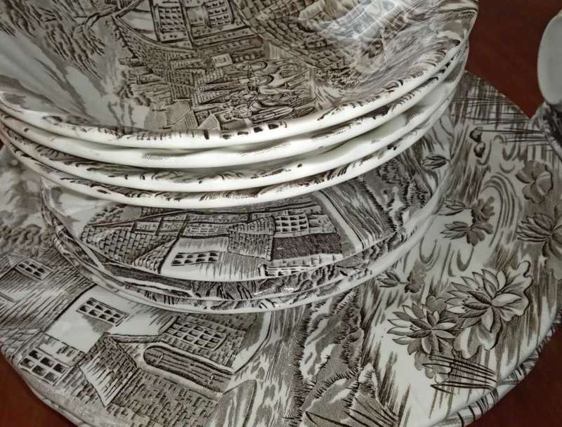 Rare Alfred Meakin The Post House Breakfast set Fine Bone China Vintage