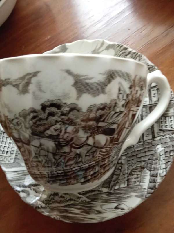 Rare Alfred Meakin The Post House Breakfast set Fine Bone China Vintage