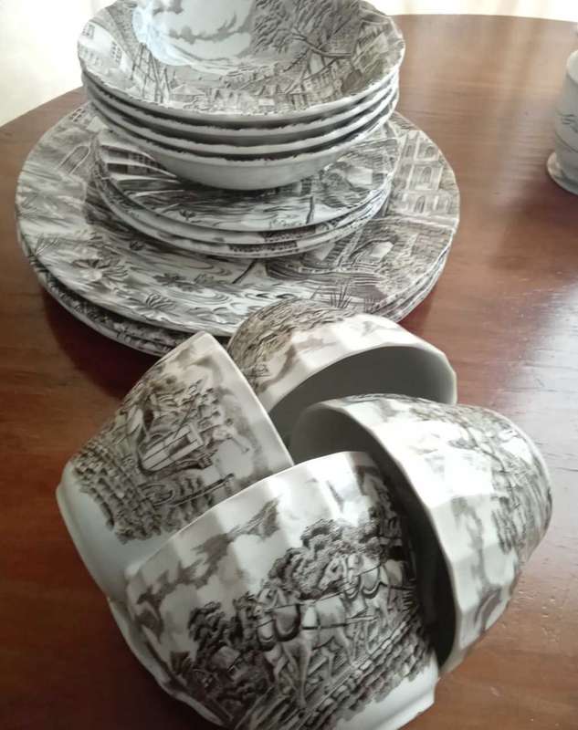 Rare Alfred Meakin The Post House Breakfast set Fine Bone China Vintage