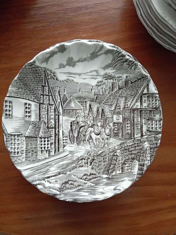 Rare Alfred Meakin The Post House Breakfast set Fine Bone China Vintage