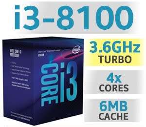 Upgradable Gaming CPU, 3.60Ghz i3 8100 8th, Coffee Lake 14nm, 1151 Socket intel, Worth Price R4000
