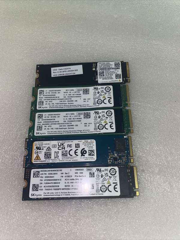 7 x 256GB Nvem SSD, One lot for all the bid, Fastest SSD, Portable, Latest PC & Laptop
