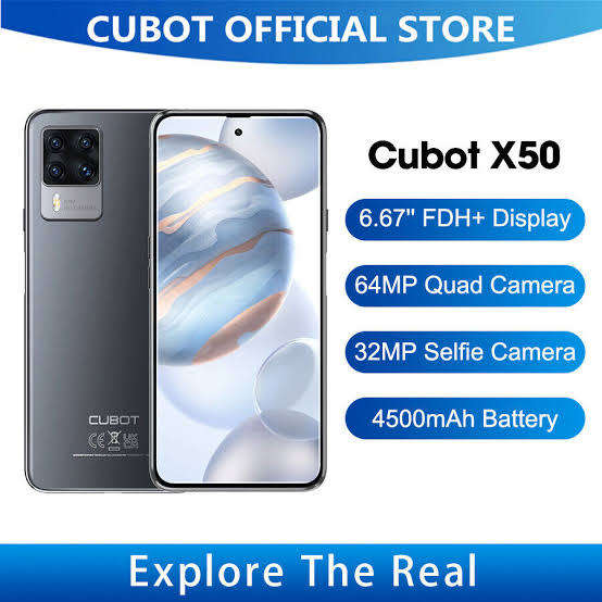 Top Range Cubot X50, Android 11, 8GB Ram, 128GB, 4G LTE Network, Dual Sim, 64MP, Bluetooth, WIFI