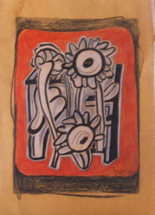Original Gregoire Boonzaier Pastel on Ochre Paper 210 x 297mm