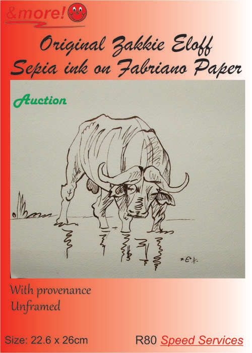 Beautiful Original Zakkie Eloff - Ink on Fabriano Paper