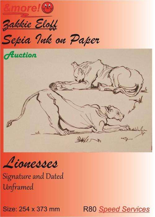 Original Zakkie Eloff - Sepia Ink on Paper