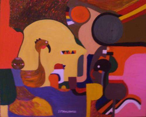 Original Speelman Mahlangu - Oil on Board - 773 x 622mm