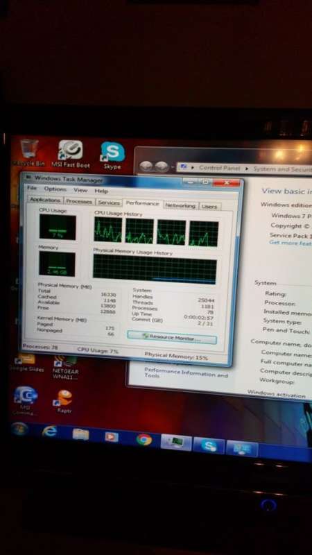 MSI 970A-G43 Plus motherboard AM3+ with Quad Core 4100 CPU