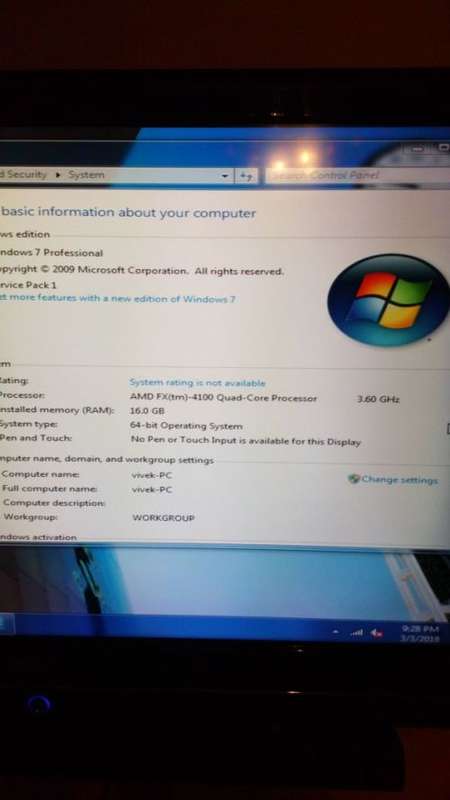MSI 970A-G43 Plus motherboard AM3+ with Quad Core 4100 CPU