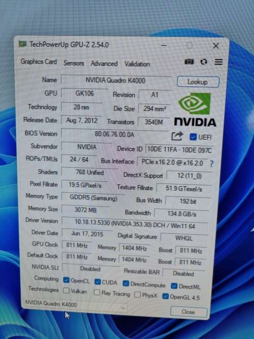 Nvidia Quadro K4000
