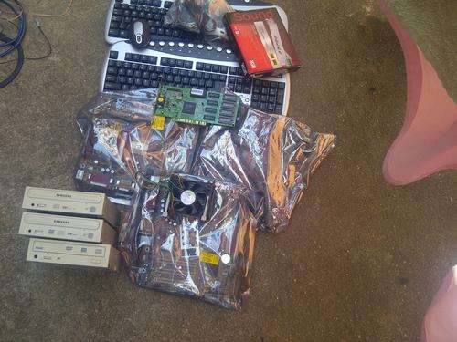 Pc lot of spares, motherboard, processors, wireless keyboards, mouse, graphics card, sound card
